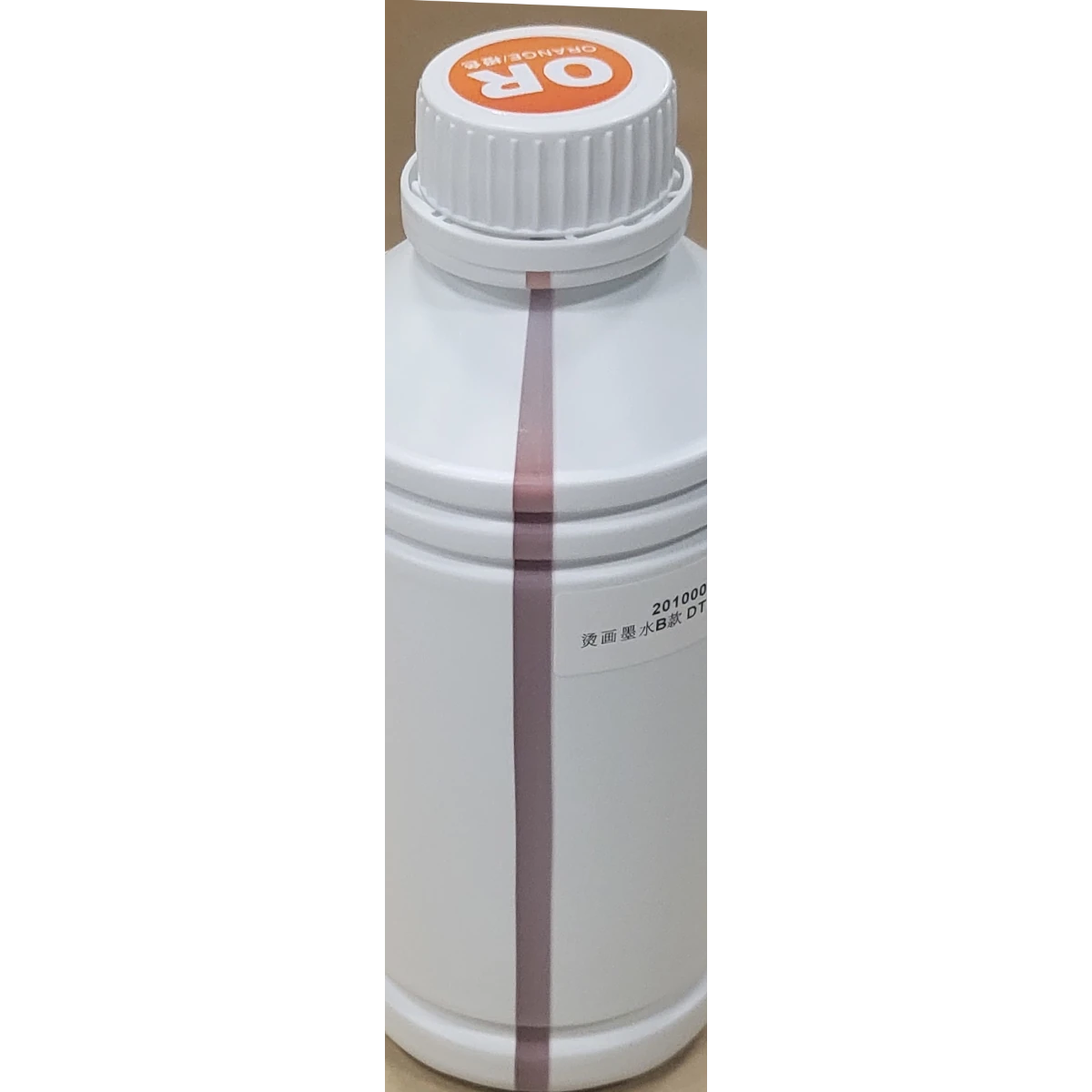 DTF Orange Ink Clear Window showing amount in container